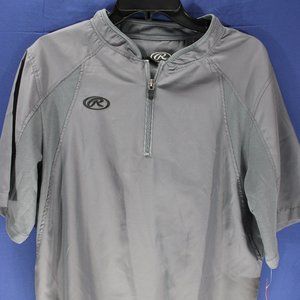 NWT Rawlings Baseball Short Sleeve Pullover Polyester Gray Size Small